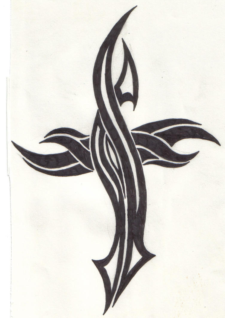 Tribal Cross Tattoo Design
