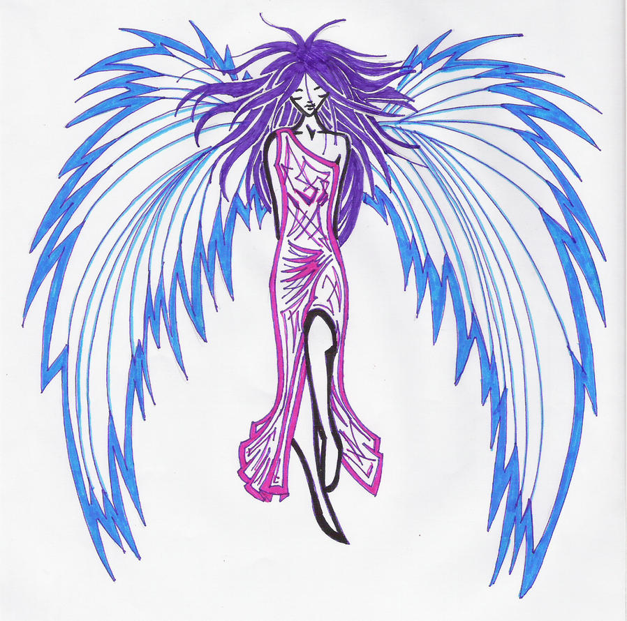 Angel tattoo color by