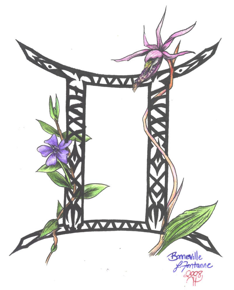 Zodiac Flower Design Gemini