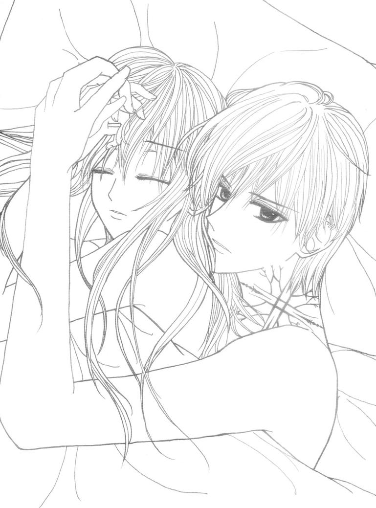 Anime Couple Cuddling Coloring Pages Images And Photos Finder