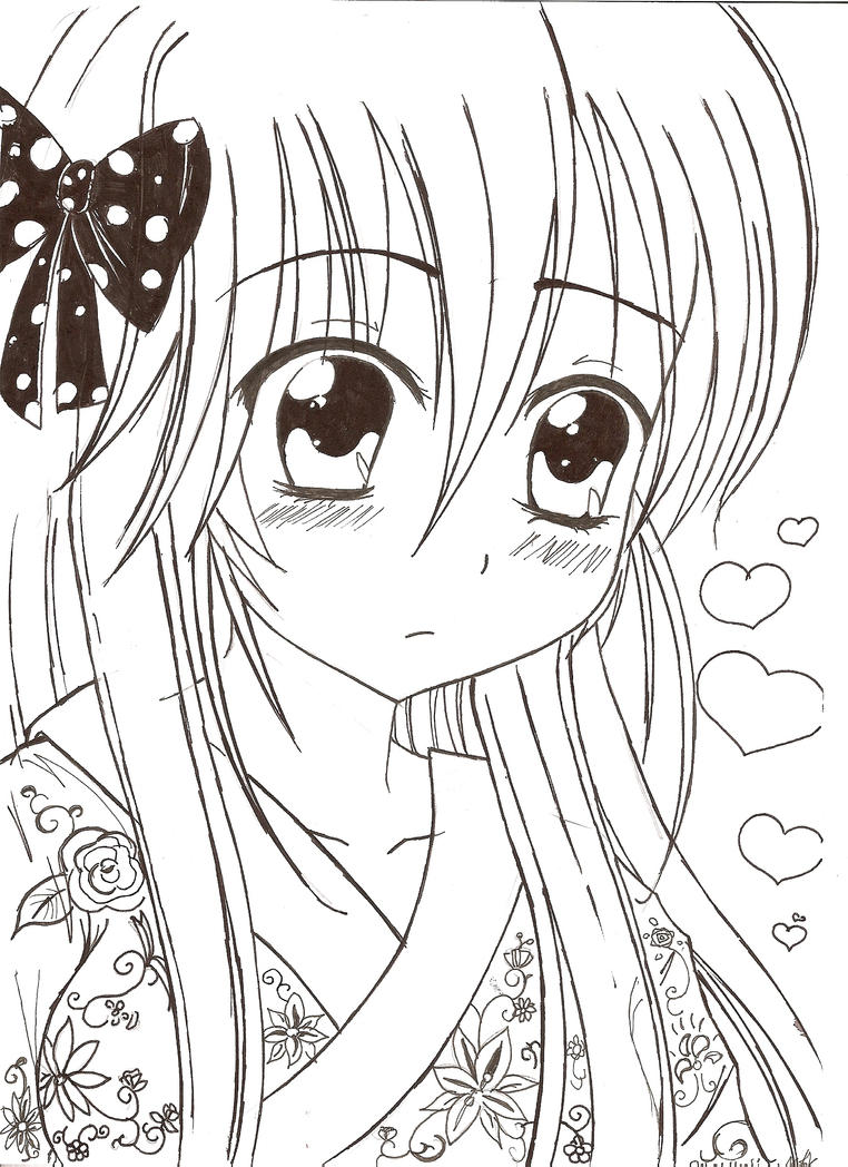 kawaii anime coloring pages - photo #3