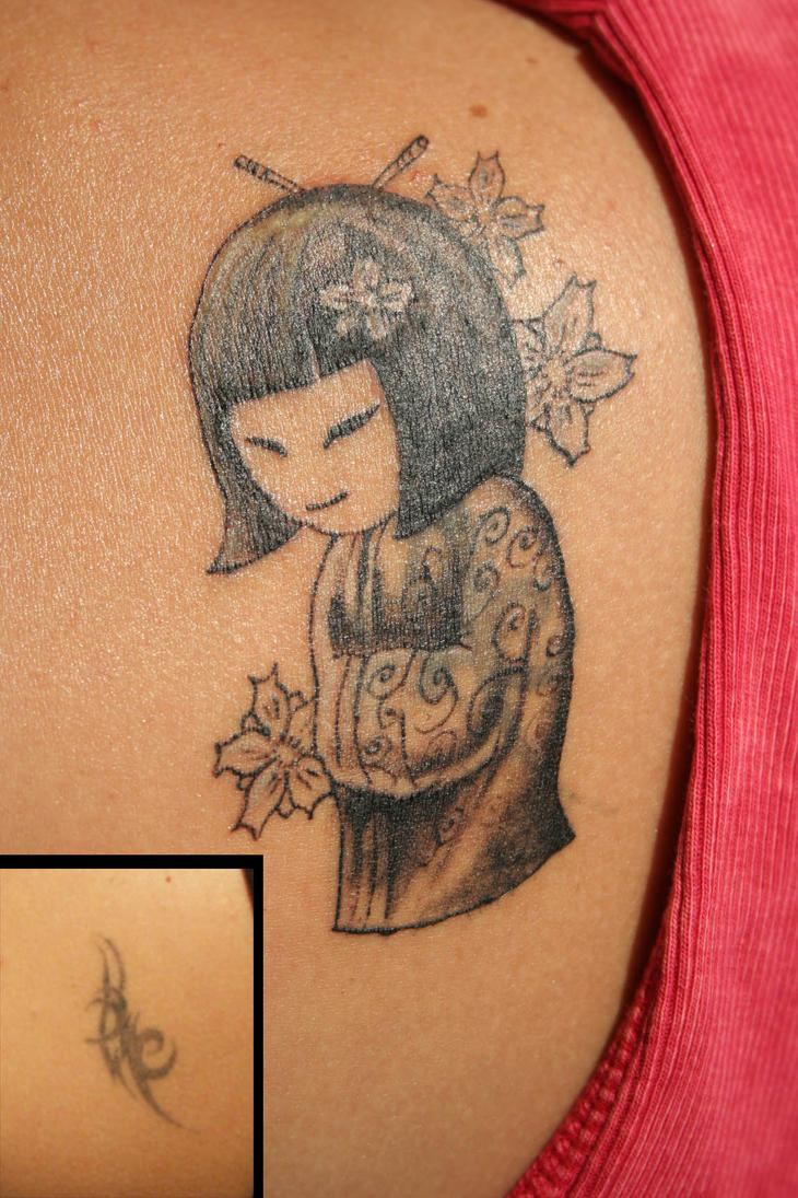 japanese doll tattoo by
