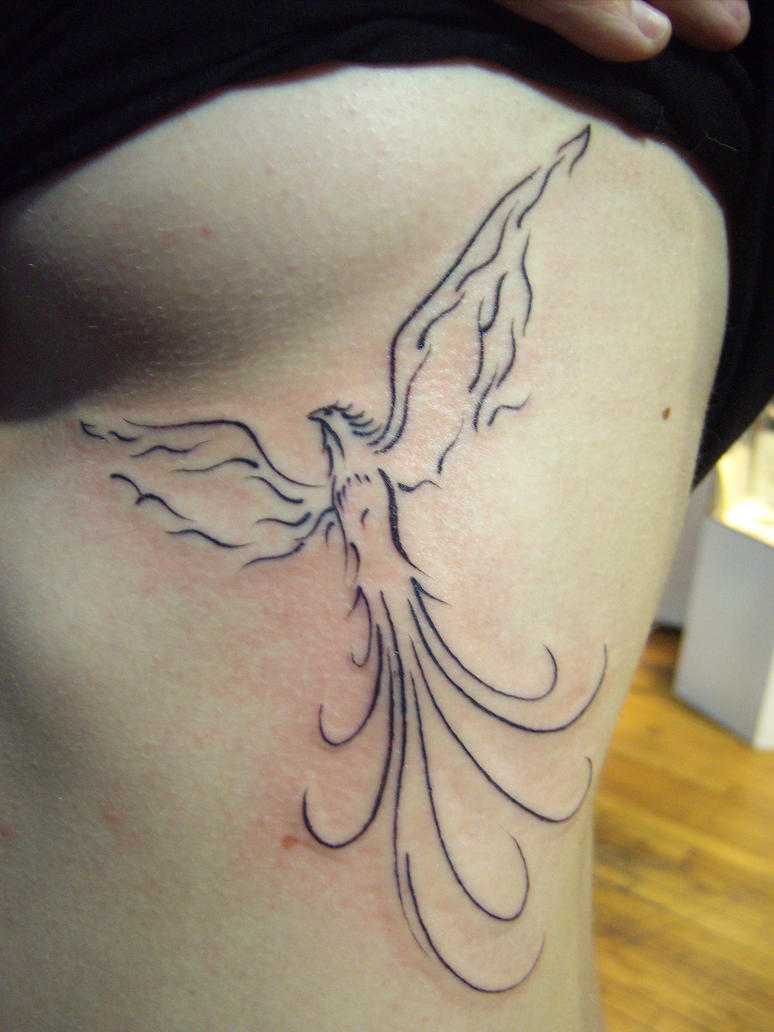 Women Side Body Phoenix Tattoo Picture 3