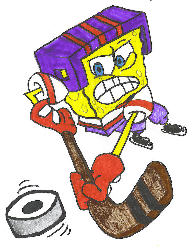 Download this Spongebob Playing Hockey Lionjake picture