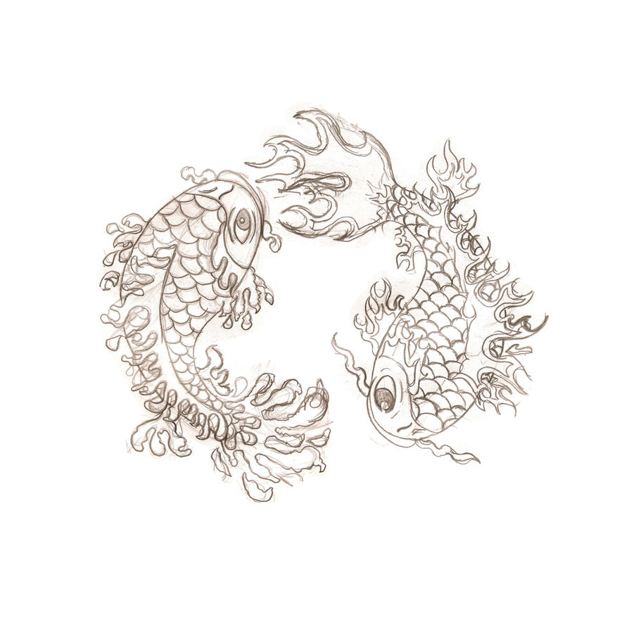 Koi Fish Sketch 01 by PennyWise3368 on deviantART