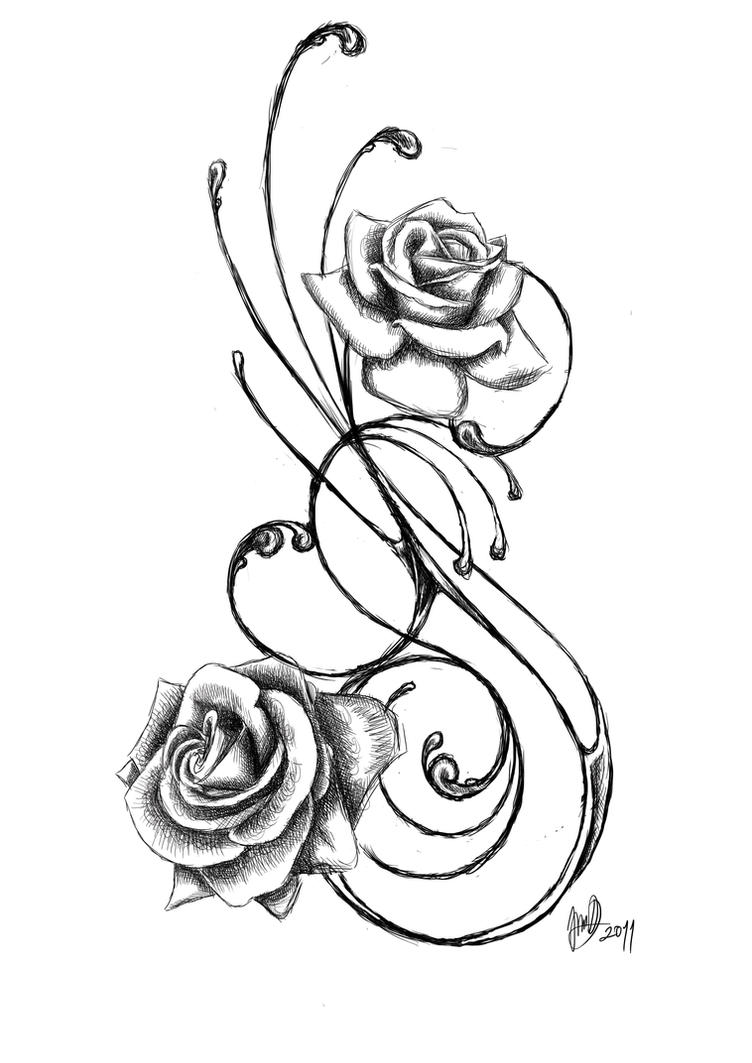 Rose Tattoo Drawings and Designs