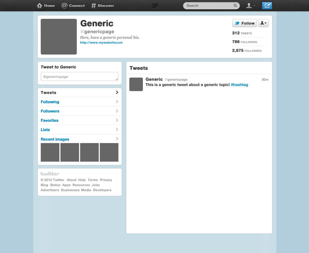Blank Twitter Template For Students White Gold