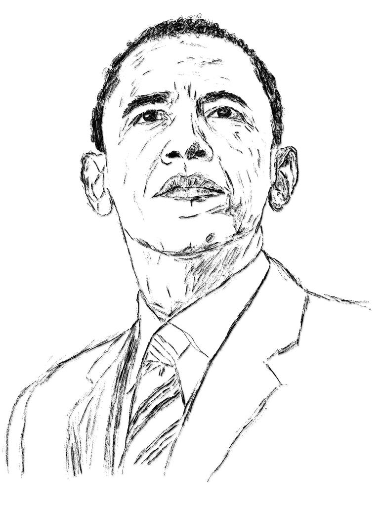 obama and family coloring pages - photo #49
