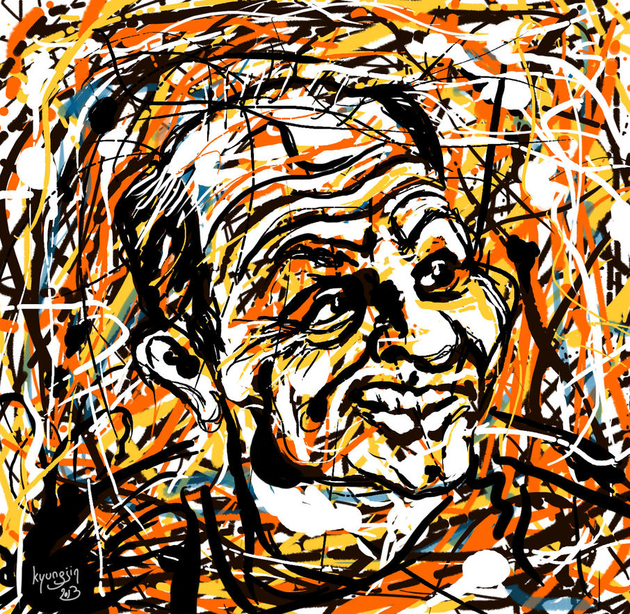 Jackson Pollock caricature