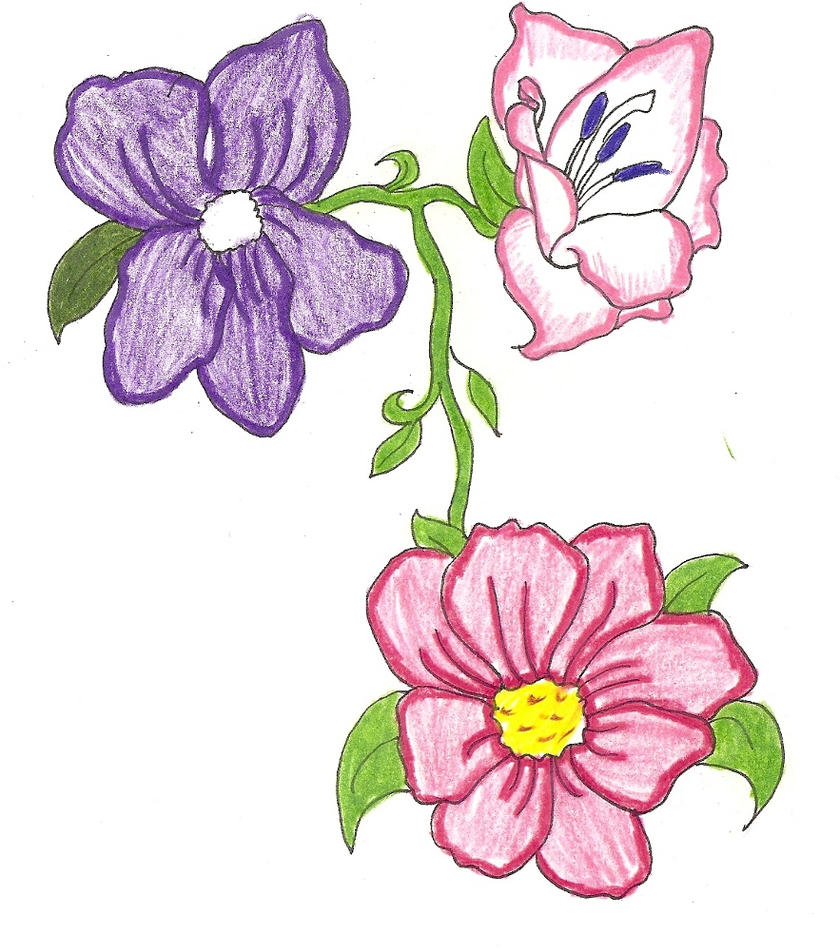 Flower Tattoo: Colour - flower tattoo