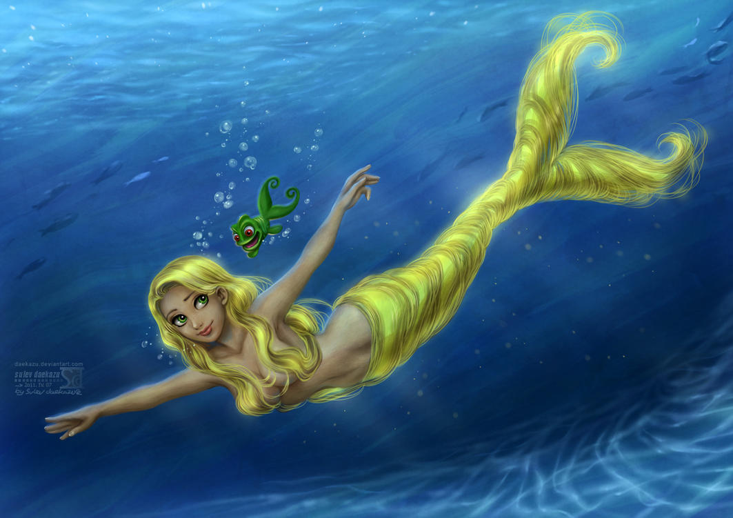 Tangled Mermaid: Rapunzel by daekazu on DeviantArt