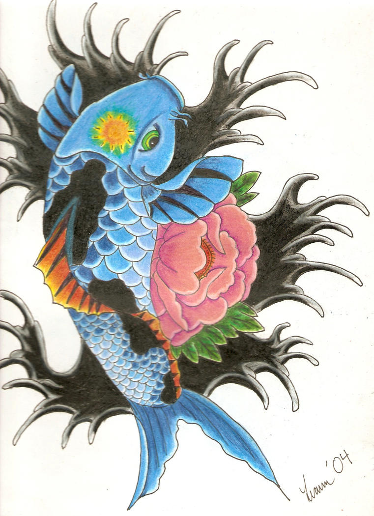 Blue Koi Fish by cheschirekat
