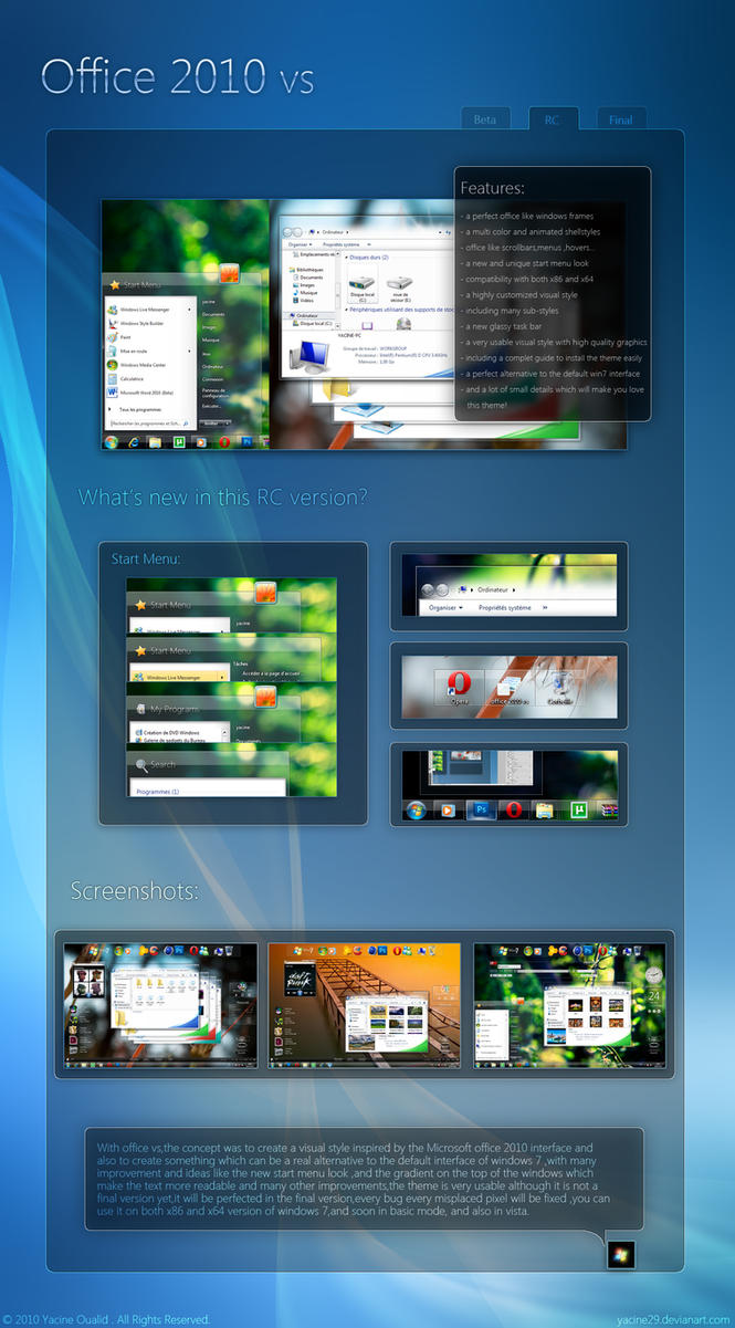 Office 2010 theme for Windows 7