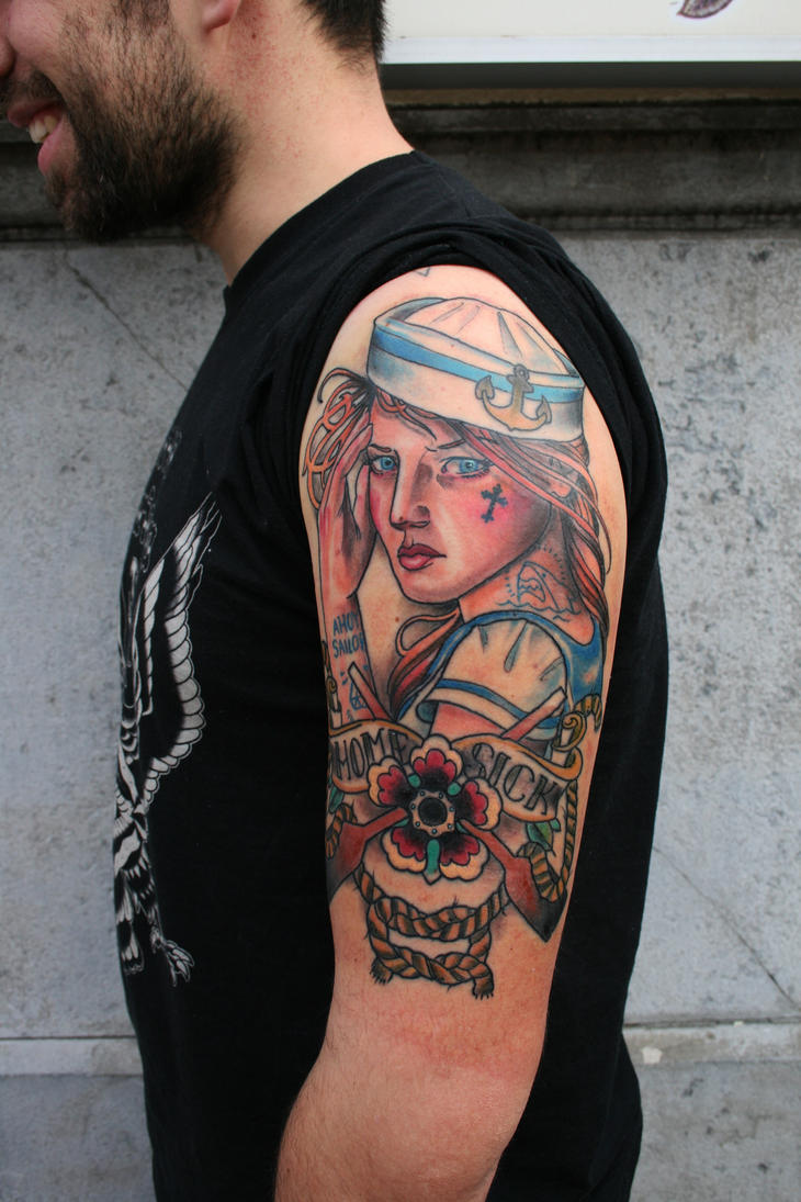 Sailor Girls Tattoos Pictures,in Arm