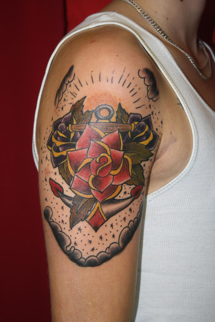 tattoo rose oldschool