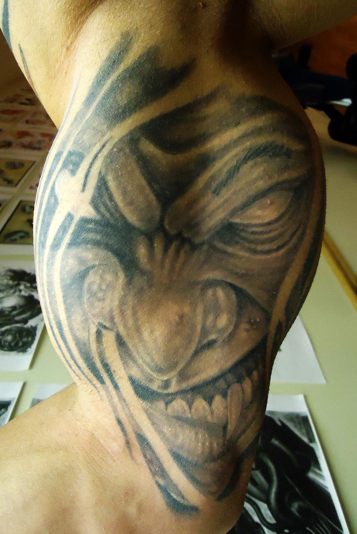 tattoo evil face 1 by