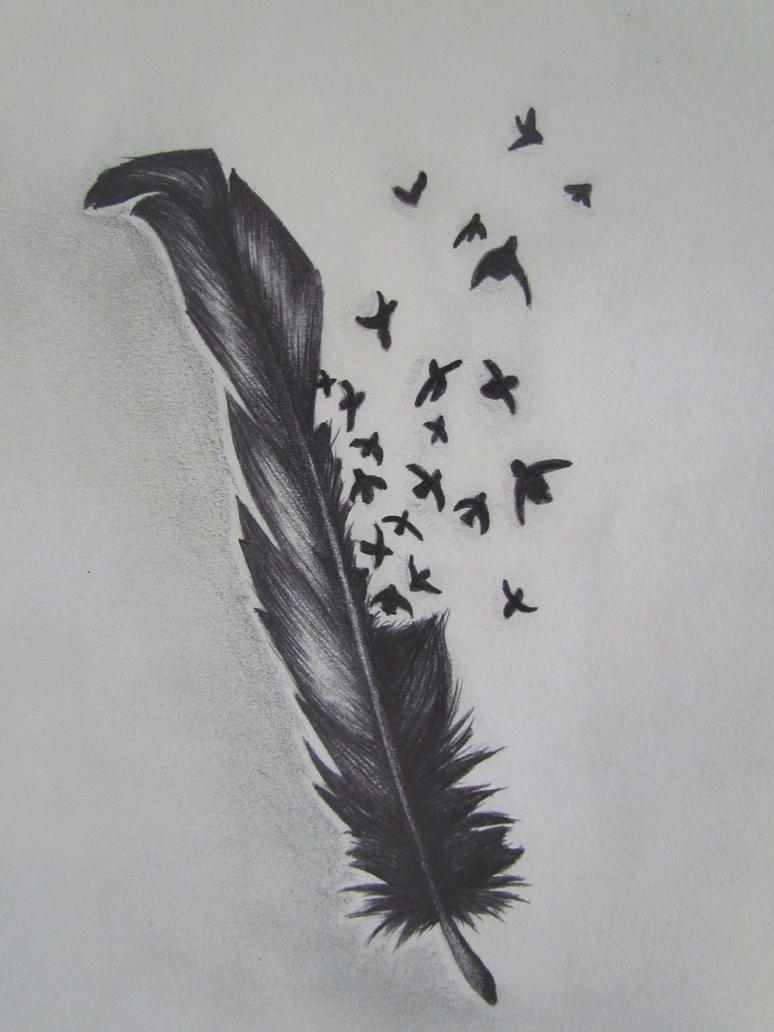 Bird Crow Feather Tattoo Design Picture 1