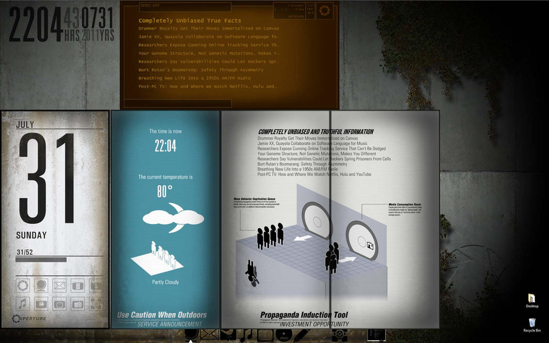The Portal 2 Desktop Theme for Rainmeter by wistfulwriter
