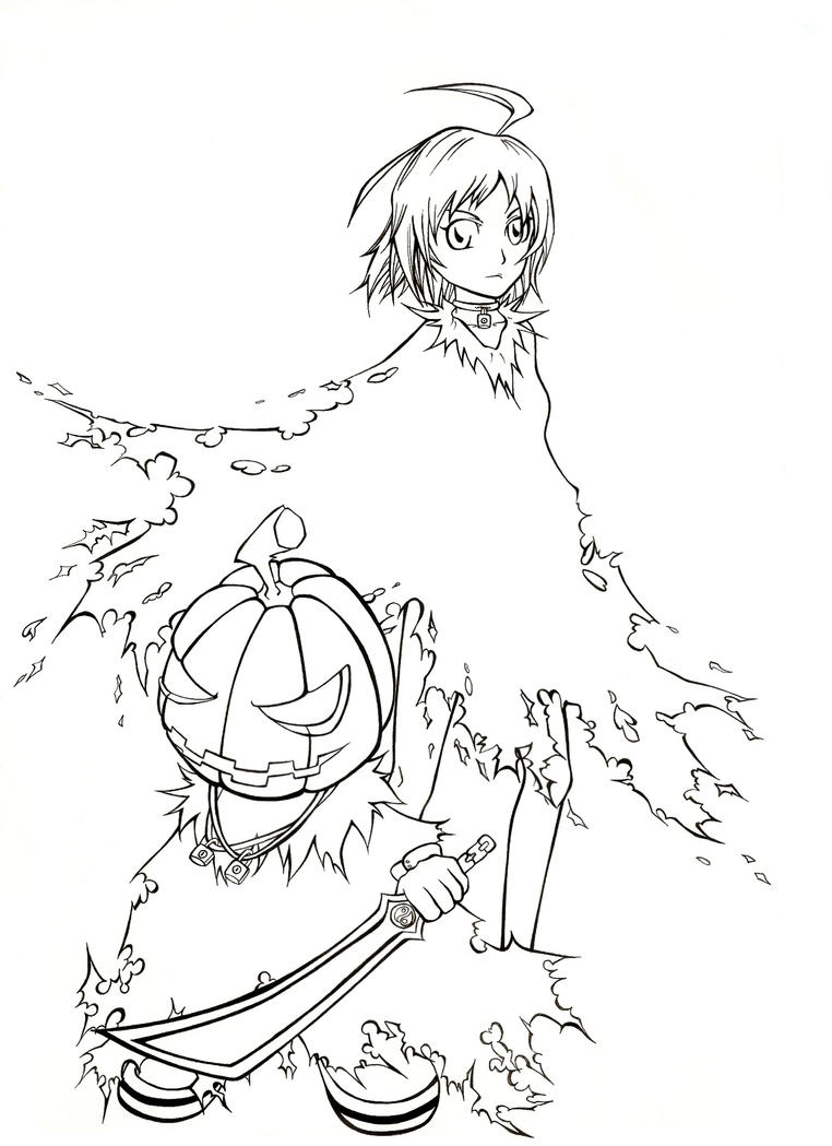 manga halloween coloring pages - photo #13