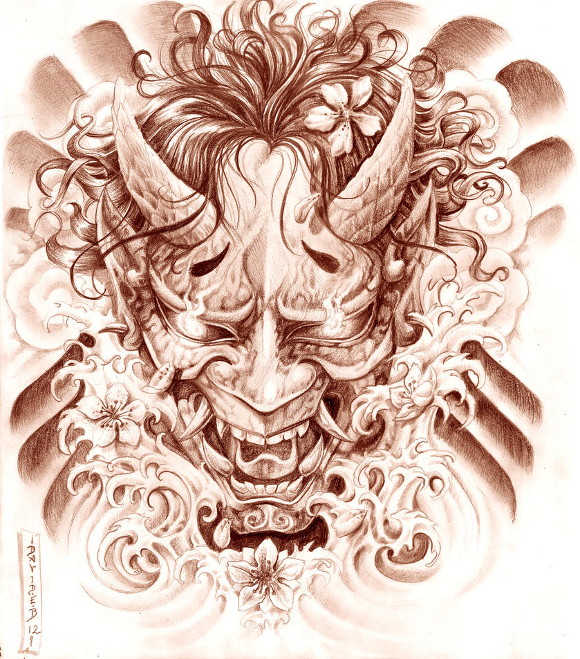 Hannya mask Samurai Tattoos Pinterest