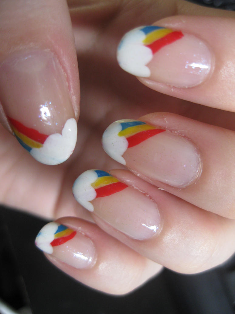 Rainbow nail art by Zomijas