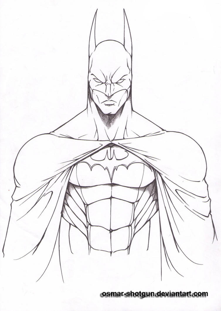 Batman line art by OsmarShotgun on DeviantArt